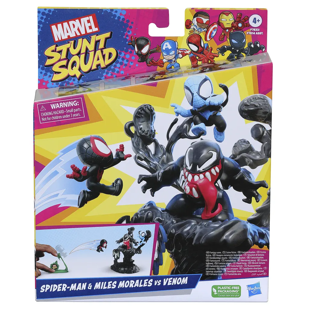 Набір іграшковий Hasbro Marvel Stunt Squad Нокдаун злодія Spider-Man, Miles Morales, Venom (F7814_F7833) - фото 4
