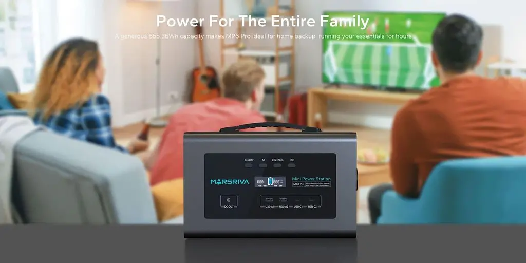 Зарядна станція Marsriva MP6Pro (655.3 Вт/г) 600W / 600 Вт / 655.3 Вт/ч / LiFePO4 (MP6Pro_MARSRIVA) UA - фото 9