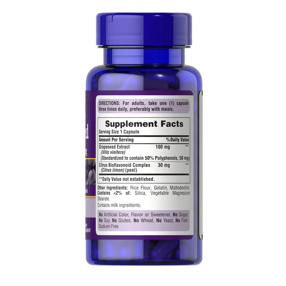 Натуральная добавка Puritan's Pride Grape Seed Extract 100 mg, 100 капсул - фото 2