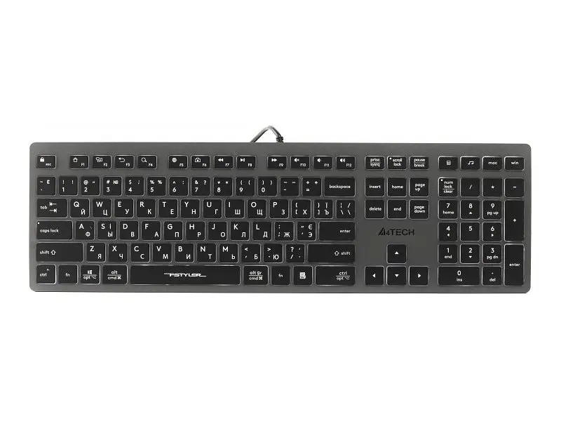 Клавіатура A4Tech FX60 Grey White Backlit