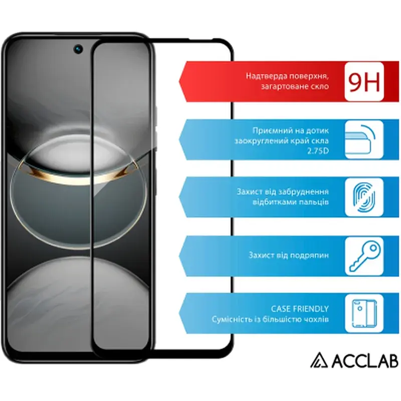 Скло захисне ACCLAB Full Glue Tecno Spark 30C Black (1283126599347) - фото 3