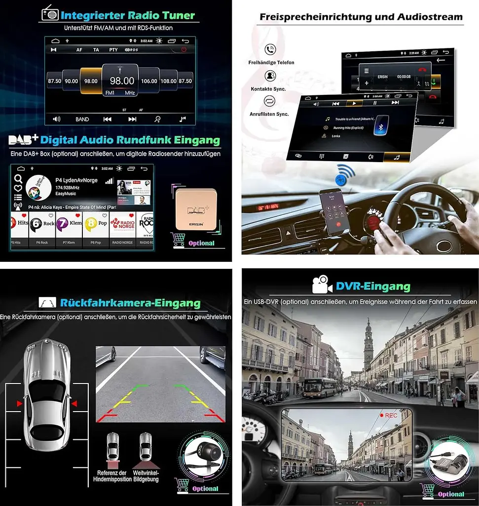 Автомагнітола Erisin Android 12 для Mercedes W203/W209 з CarPlay і GPS - фото 6