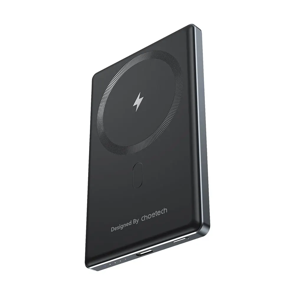 Повербанк 5000mAh Choetech B738 Black QC3.0 PD3.0 бездротова магнітна зарядка (43-00161) - фото 3