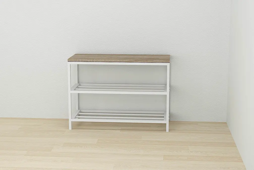 Банкетка универсальная Ferrum-decor Слайм 45x63x26 белый ДСП Дуб Сонома Трюфель 16мм (FRD-104078) - фото 2