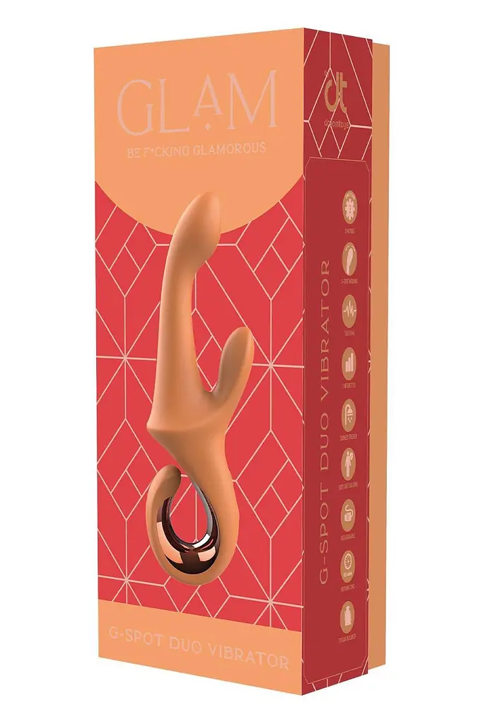 Вібратор-кролик Glam G-Spot Duo Vibrator 22.7 см (оранжевий) - фото 6