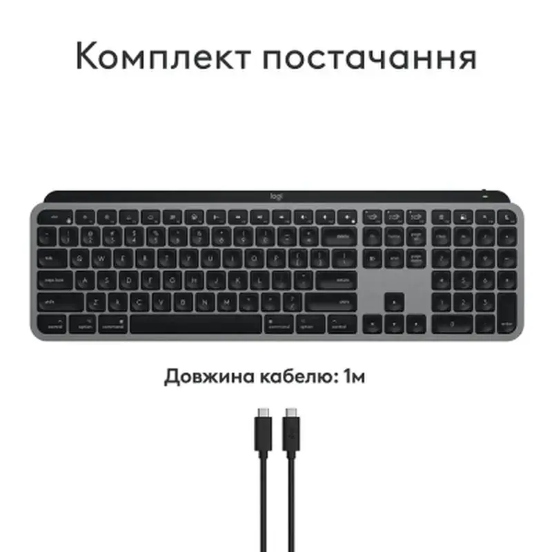 Клавіатура Logitech MX Keys S для MAC Bluetooth/Wireless UA Space Grey (920-011637) - фото 11