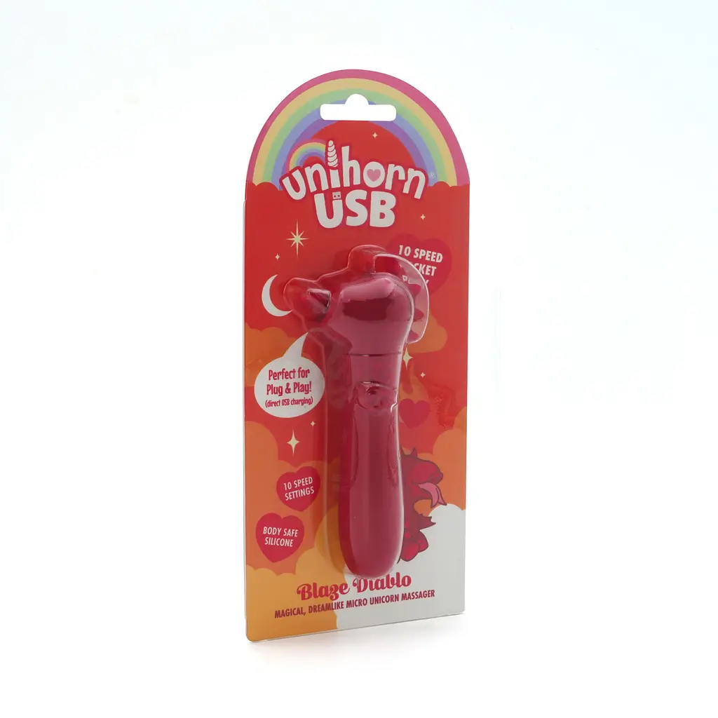 Вібратор-єдиноріжка Unihorn USB Bullet - Blaze Diablo віброкуля, USB-зарядка, 10 режимів - фото 4