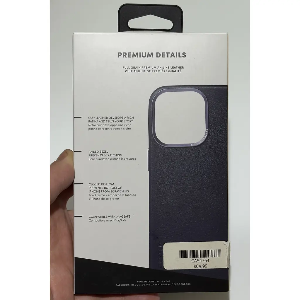 Оригінальний шкіряний чохол Decoded Leather Case MagSafe для iPhone 13 Pro (6.1") Matt Navy Blue - фото 4