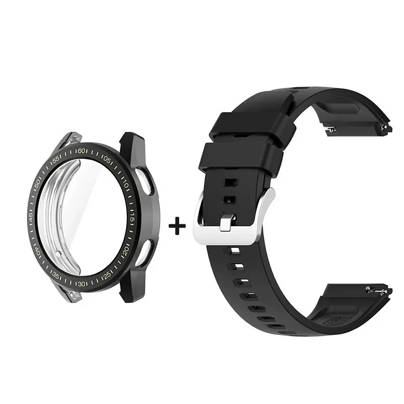 Комплект Tamister для годинника Xiaomi Watch S3 чорний (чохол + силіконовий ремінець 22 мм) - фото 2