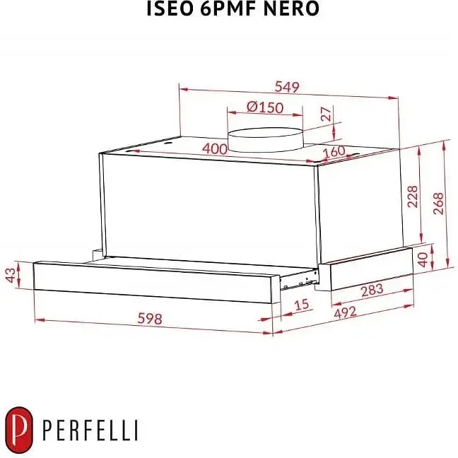 Витяжка телескопічна Perfelli Iseo 6PMF Nero - фото 12