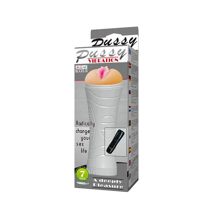 Мастурбатор Baile Cup Vibrating Pussy з вібрацією тілесний - фото 11