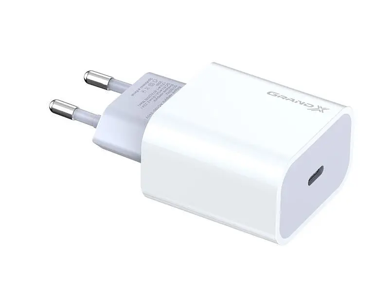Мережевий зарядний пристрій Grand-X (1xUSB-C 20W) QC4.0, PD 3.0, FCP, AFC Білий (CH-770) - фото 2