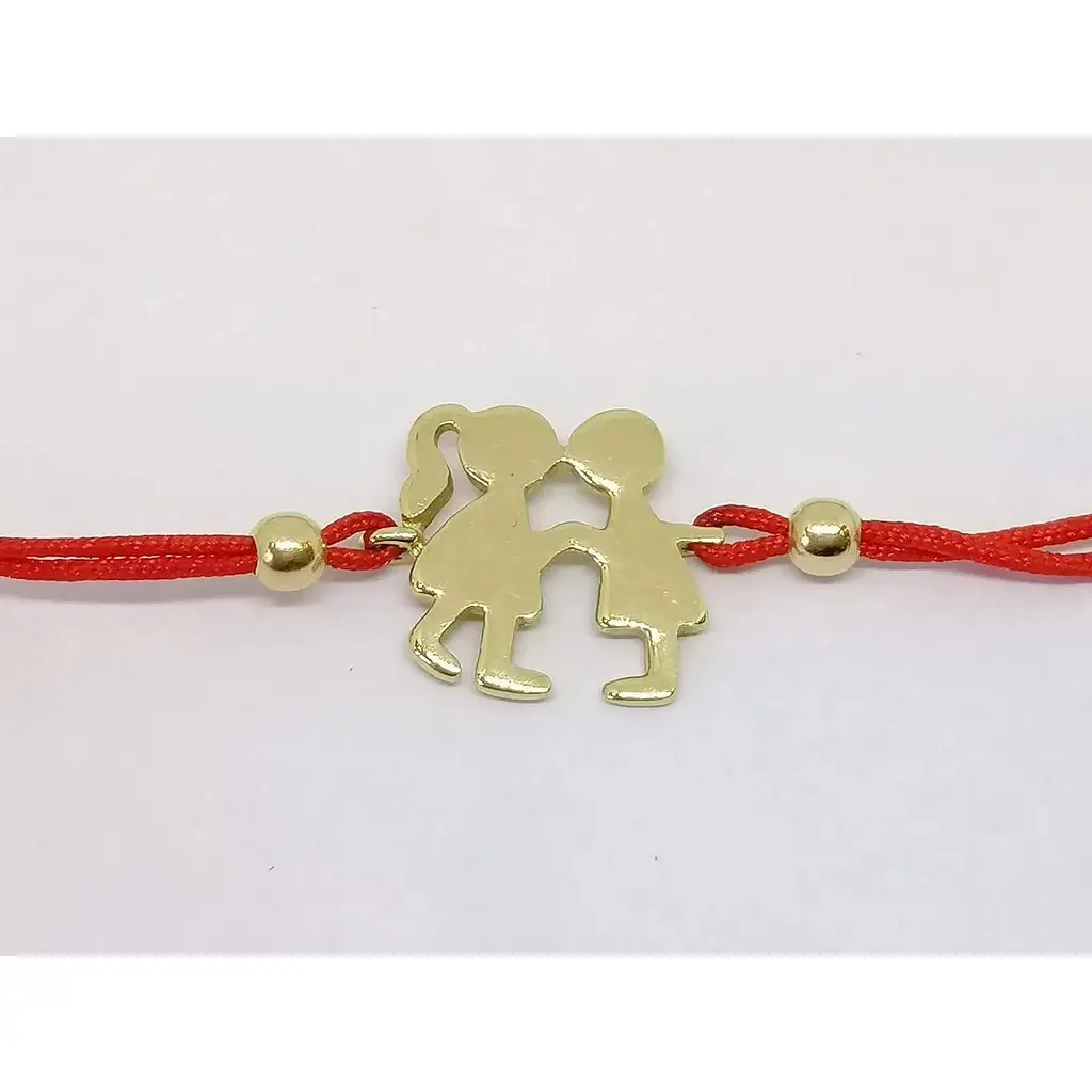 Браслет Столична Ювелірна Фабрика Закохані з текстилю зі вставками із золота. 321919Ж - фото 2