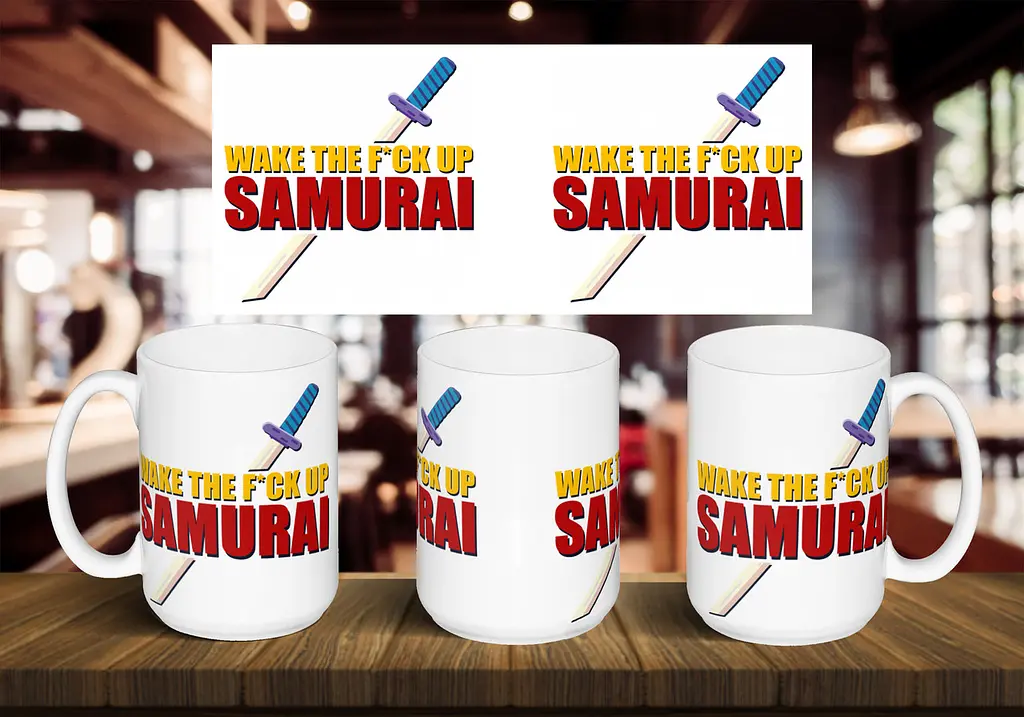 Чашка "WAKE THE F*CK SAMURAI" 425 мл Жовта