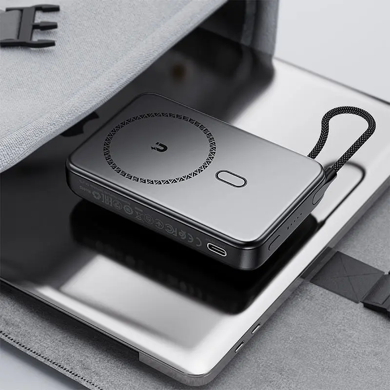 Універсальна мобільна батарея Acefast Magnetic Wireless 10000mAh 22.5W PD, QC 3.0 USB-C In/Out, QI 15W M24 Металево-Сірий - фото 8