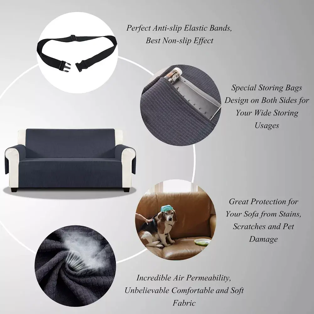 Високоякісний водонепроникний чохол на диван Modern Sofa Cover Bordo L - фото 4