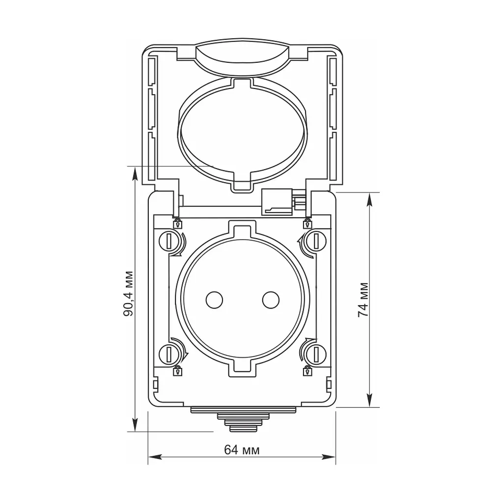 Розетка Videx BINERA IP65 зовнішня 1ая сіра (VF-BNW21-G) - фото 4