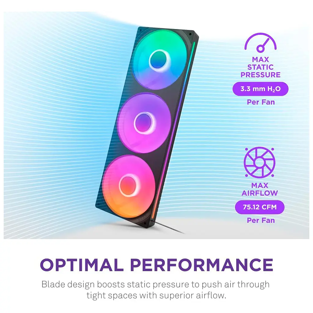 Кулер до корпусу NZXT F360 RGB Core Fan (Single Frame) - Black (RF-U36HF-B1) - фото 2
