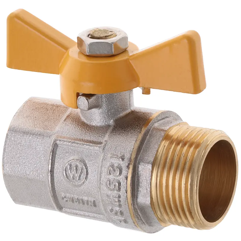 Кран кульовий Waterpro WP607-20FMW-Y - 3/4" Fmw ГШМ Yellow, ручка "метелик" жовта WP2892 - фото 2