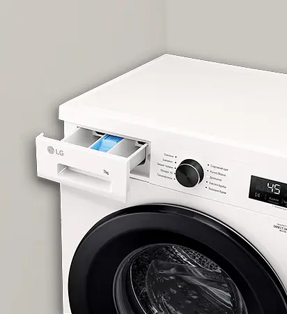 Пральна машина LG фронтальна, 7кг, 1200, A+++, 44см, дисплей, пара, інвертор, білий (F2Y1HS6W) - фото 7