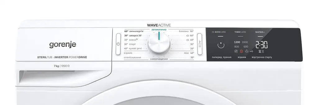 Стиральная машина Gorenje WEI72S3/7 кг./A-30% /1200 об/мин./LED-дисп./инверторная/55 см. (WEI72S3) - фото 3