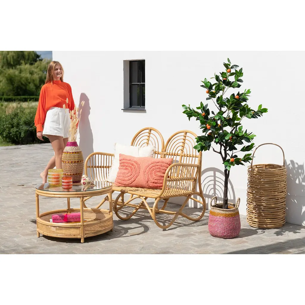 Кофейный столик J-line из бамбука и ротанга 47 см (31052) - фото 3