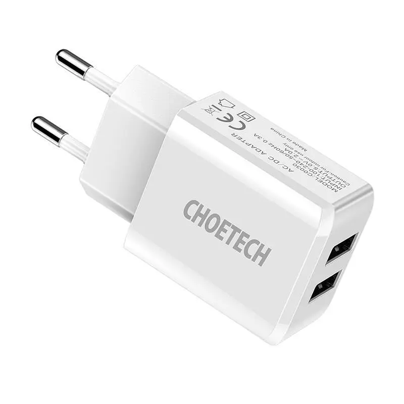 Мережевий зарядний пристрій Choetech (2USBх2A) Білий (C0030) - фото 3