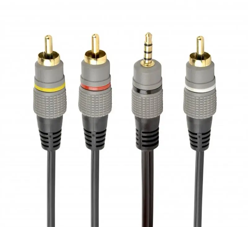 Аудіо-кабель Cablexpert (CCAP-4P3R-1.5M) 3.5мм-3RCA, 1.5м, Black