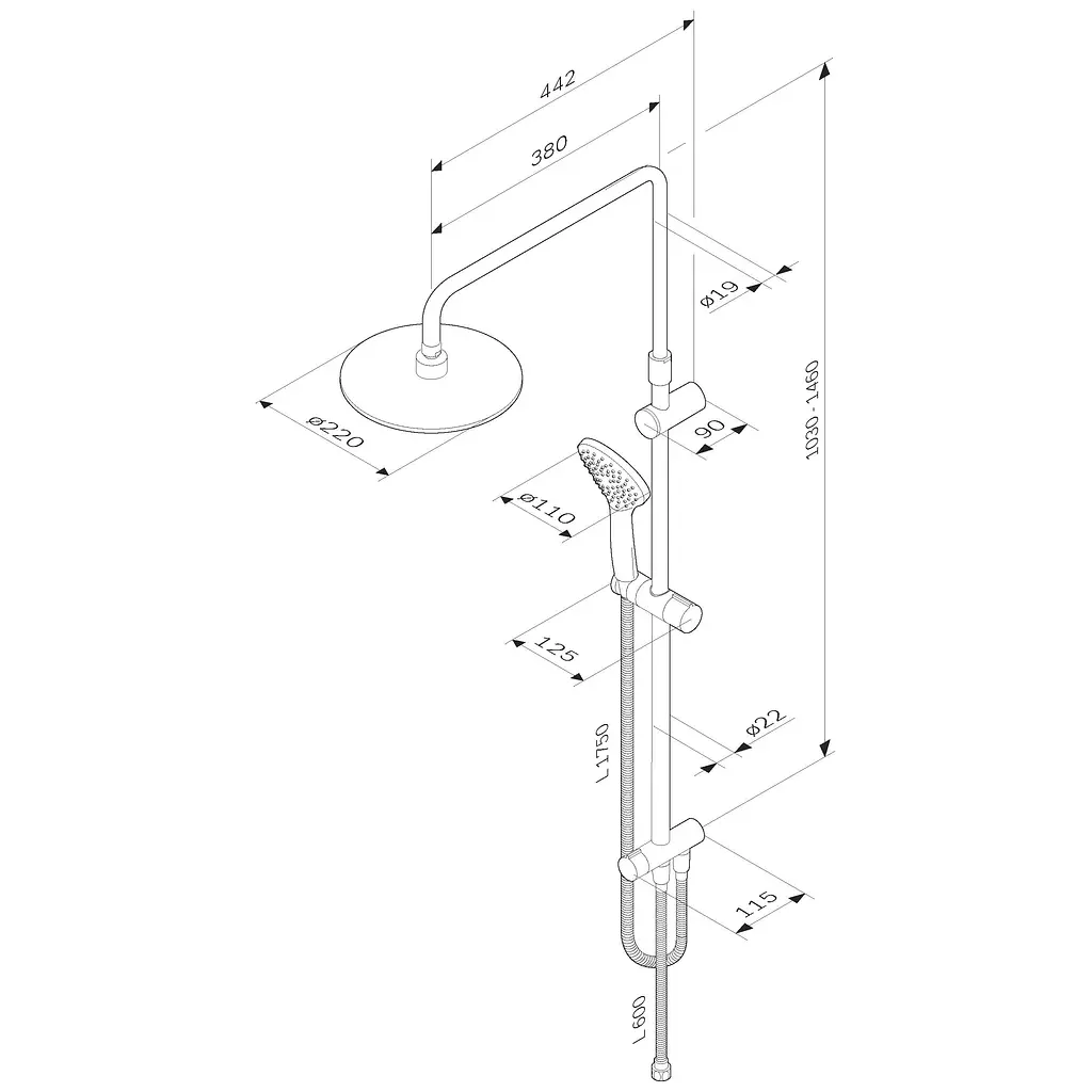 Душова система AM.PM Gem ShowerSpot без смесителя F0790022 - фото 9
