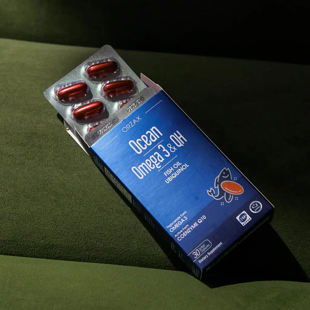 Омега-3 та коензим Q10 Orzax Ocean Omega-3 & QH, 30 капсул для підтримки серцево-судинної системи - фото 2