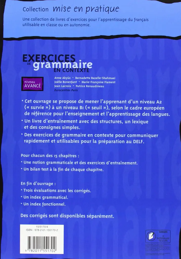 Exercices de grammaire en contexte. Livre de l'eleve B1 - niveau avance - Daniel Moriot - фото 2