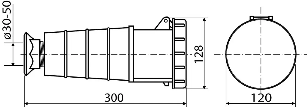 Розетка переносна P5 125А IP67 3P+N+PE ГП АСКО-УКРЕМ (A0080020011) - фото 4
