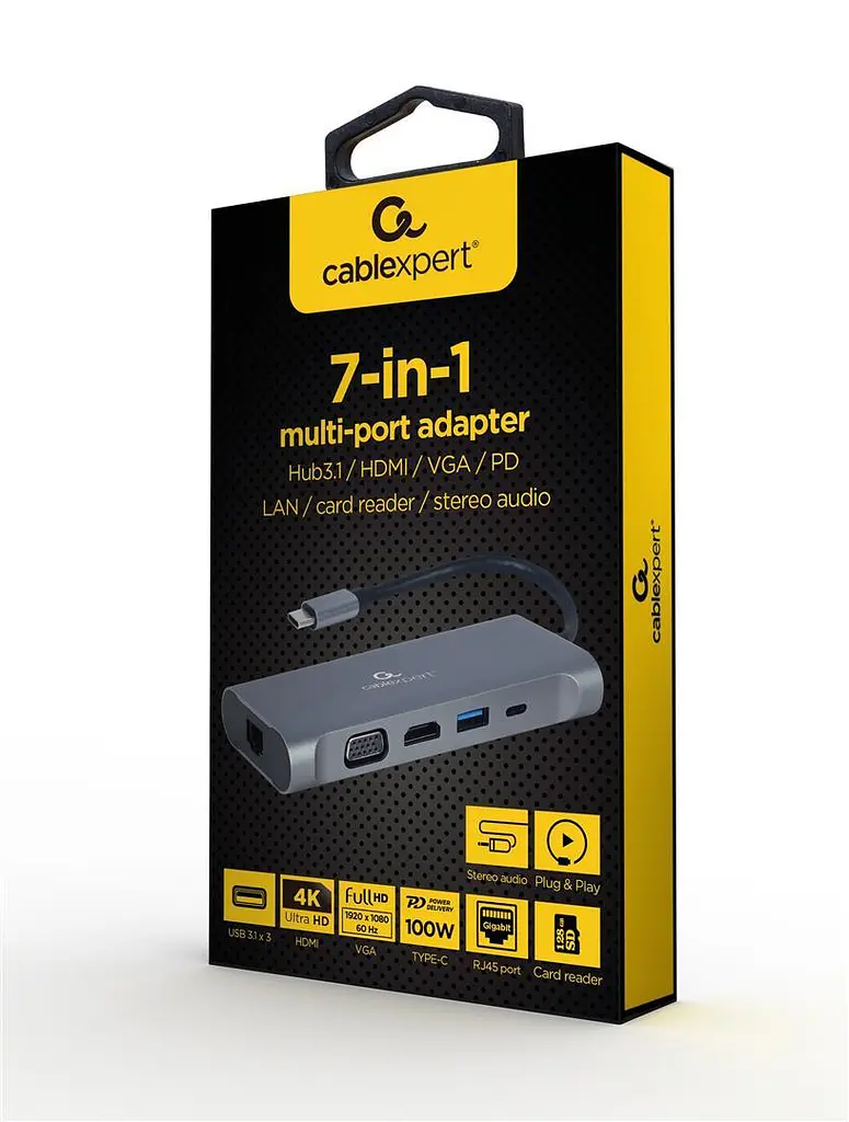 Док станція Cablexpert USB-C 7-в-1 (A-CM-COMBO7-01) - фото 3