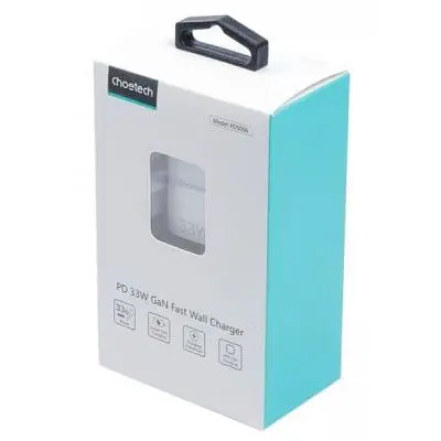 Зарядний пристрій Choetech GaN USB-A/USB-C 33W QC3.0/PD/PPS (PD5006-EU-WH) - фото 3