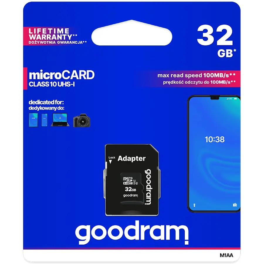 Memory card microSD 32Gb GoodRAM SDHC (class 10 UHS I U1) Retail + adapter - фото 3