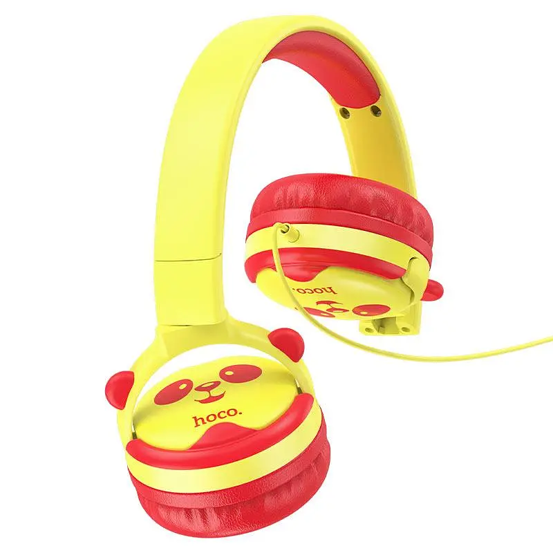 HF Stereo Hoco W31 Children Panda yellow +мікр - фото 2