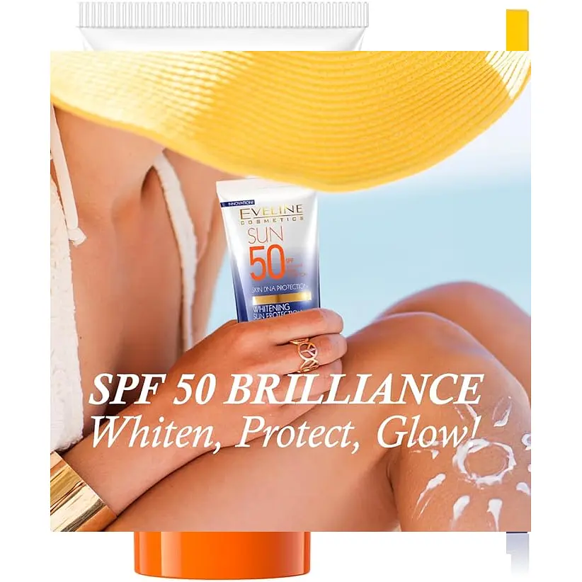 Сонцезахисний відбілюючий крем для обличчя Eveline з фільтром SPF 50, 50 мл - фото 5