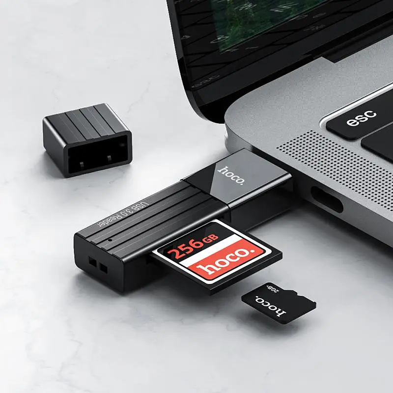 Кардрiдер Hoco HB20 Mindful 2-in-1card reader(USB3.0) Black (6931474735218) - фото 4
