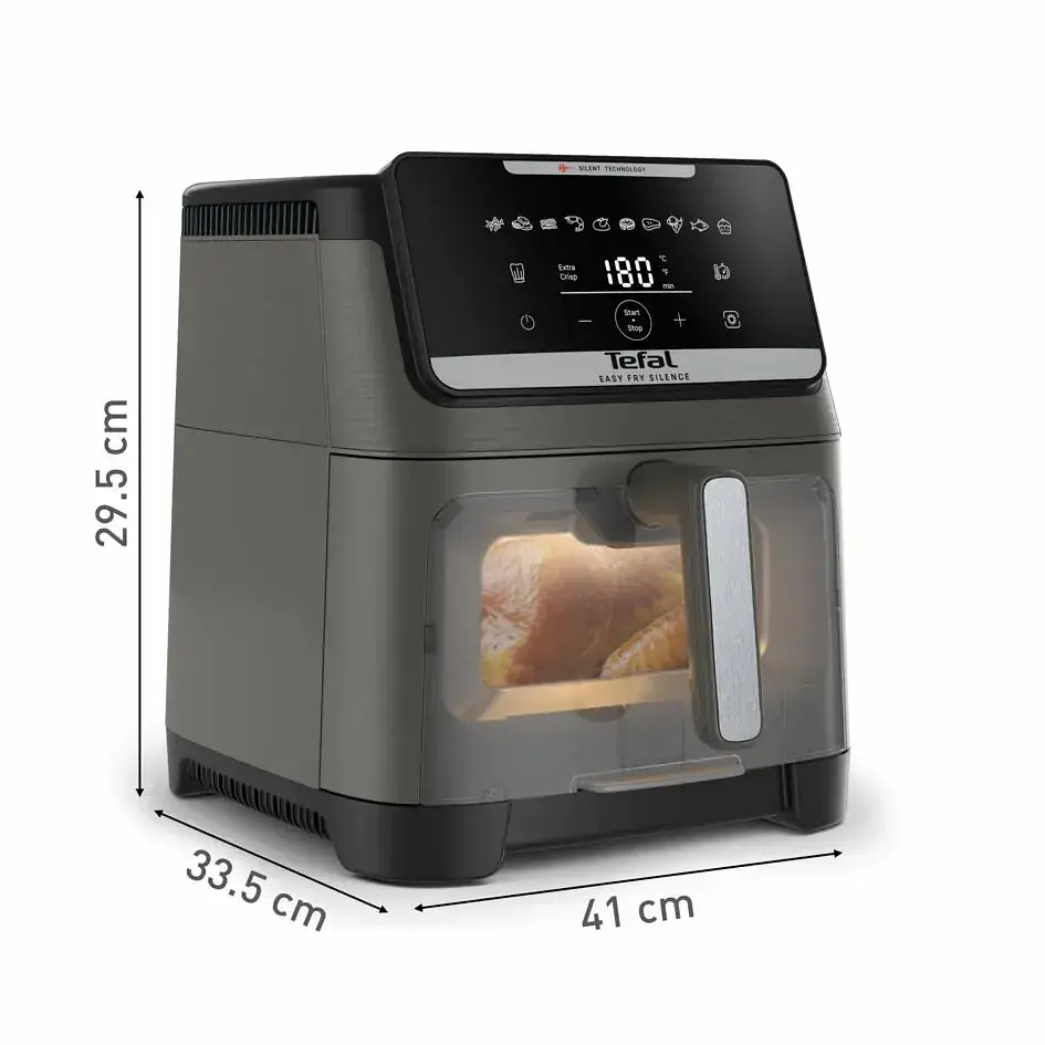 Tefal Мультипіч Tefal Easy Fry Silence XXL, 1800Вт, чаша-7, сенсорне керув., 10 програм, з віконцем, пластик, темно-сірий - фото 5