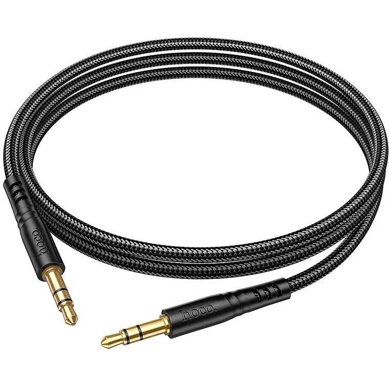 Кабель Hoco UPA24 Smooth AUX audio cable 3.5 мм - 3.5 мм 1 м чорний - фото 2