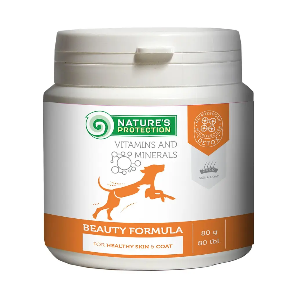 Харчова добавка для покращення стану шкіри і шерсті собак Nature's Protection Beauty Formula, 80 табл.