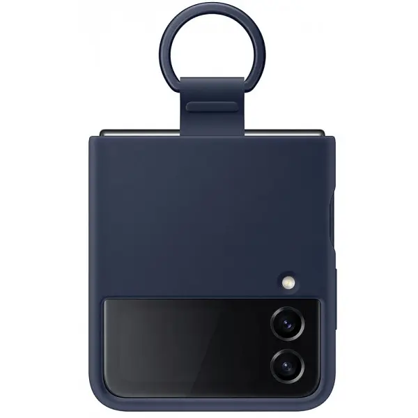 Чохол Samsung Galaxy Z Flip 4 Silicone Cover with Ring Navy sm-f721b - фото 6