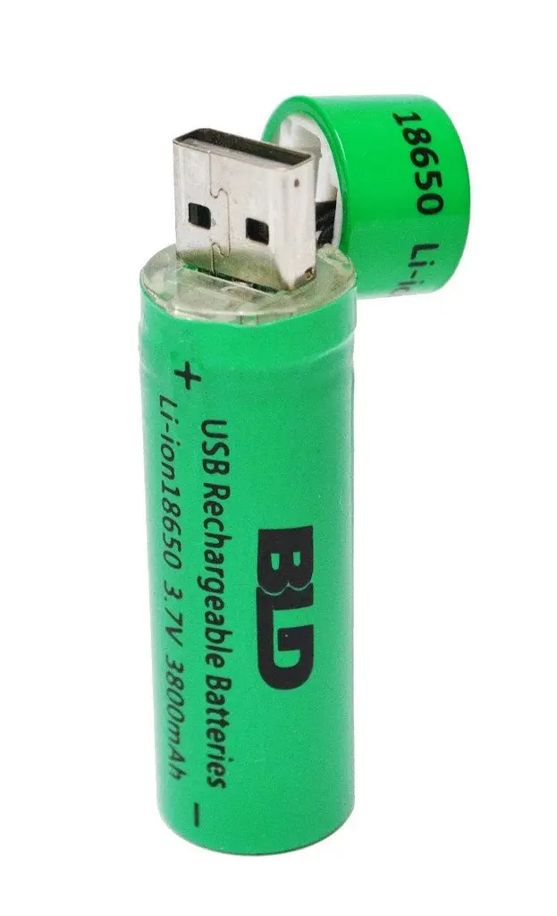 Акумулятор 18650 (BLD Li-ion 3.7v 3800mah Green) АКБ батарея з USB зарядкою для ліхтарика, вейпа (ST) - фото 2