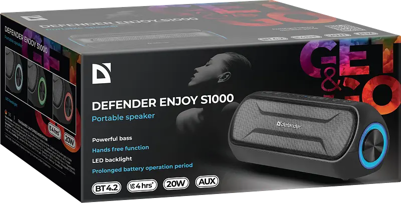 Портативна акустика Defender Enjoy S1000 чорний (65688) (6896178) - фото 5