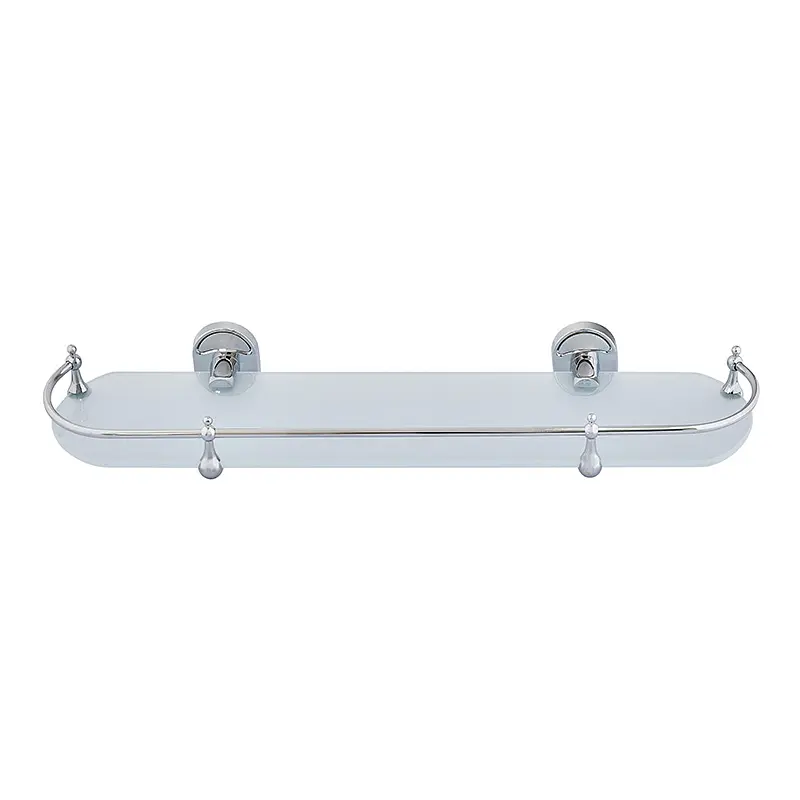 Полка с ограничителем Zerix AFB-0121-1 ZX5043, стекло Хром - фото 4