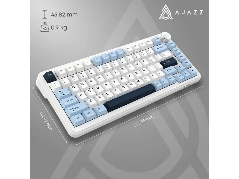 Клавіатура Ajazz AK820 MAX PLUS Daydream White-Dark Blue (AK820MAX-DD-BWD) - фото 7