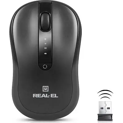 Комп'ютерна мишка Real-El RM-450W Wireless/Bluetooth Black/Gray (EL123200046) - фото 3