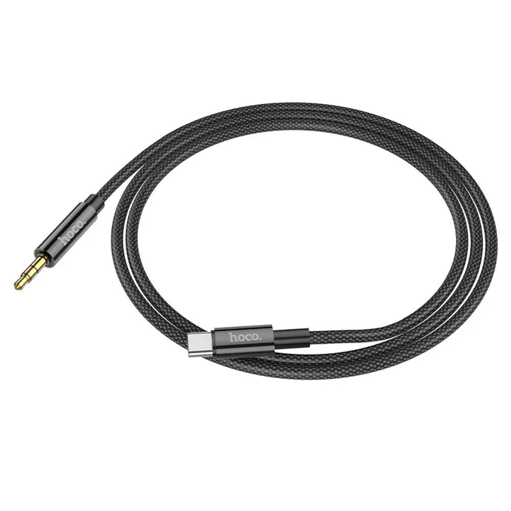 AUX кабель Hoco UPA19 Type-C to Jack 3.5 1 м чорний - фото 3