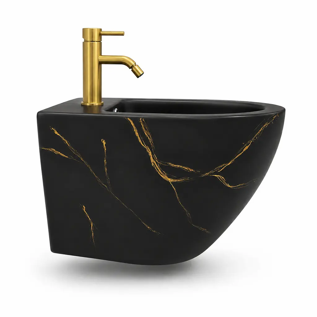 Підвісне біде VBI Vulcano black marble matt VBI-020419 - фото 4