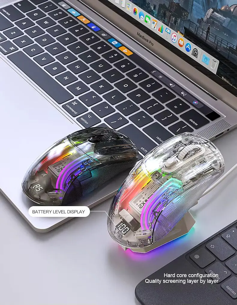 Компьютерная мышь Attack Shark X2 беспроводная игровая безшумная с зарядной базой 2,4G+Bluetooth White - фото 7